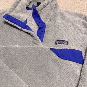 Brand new womens Patagonia fuzzy snap pullover